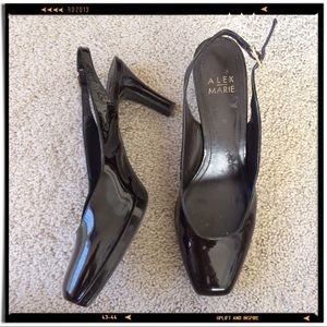 Alex Marie Brown Patent Leather Slingback Size 8